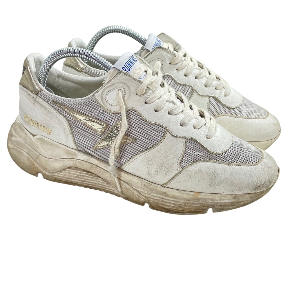 Golden Goose Running Sole White Gold Star Sneakers EU 39 US 8.5 Shoes GGDB